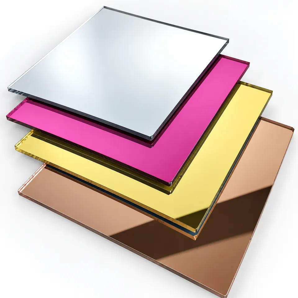 Mirror acrylic in silver, pink, gold and bronze