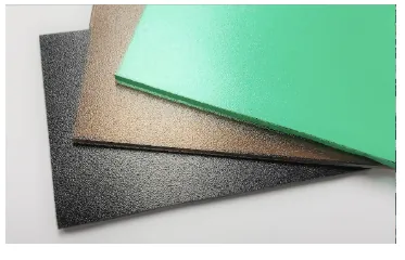 Frosted solid polycarbonate sheets